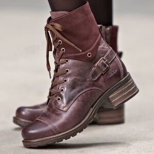 Taos Crave Bordeaux Lace Up Leather Boots size 40 9-9.5